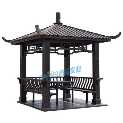 成品四角戶外涼亭 古典防腐木景觀亭子尺寸可定制，園林實業的理想選擇